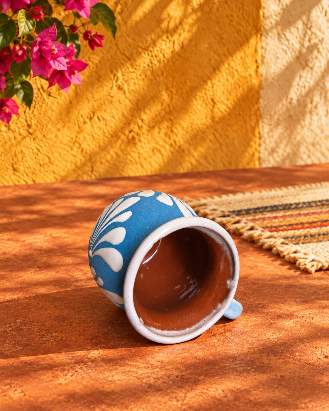 Handmade Blue and White Talavera Style Mug – Mexican Ceramic