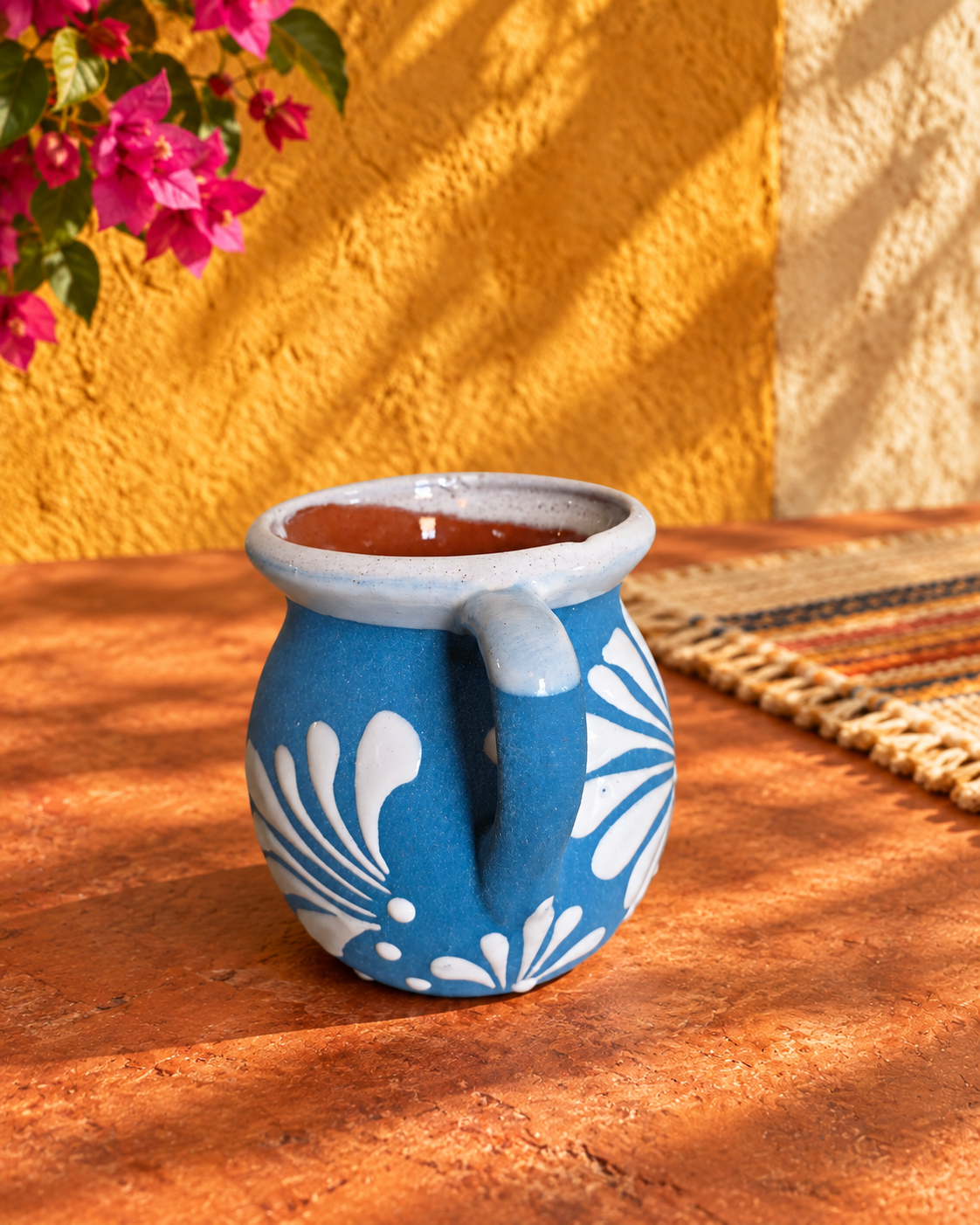Handmade Blue and White Talavera Style Mug – Mexican Ceramic