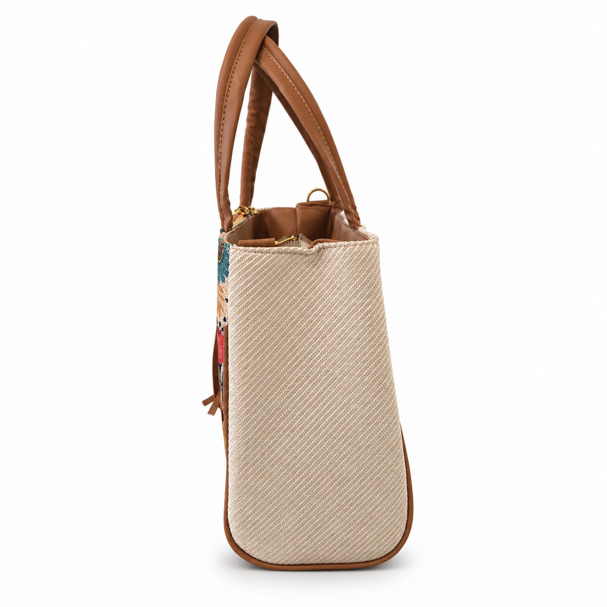 Mexican Embossed Floral Satchel Bag - Colorful Artisan Handbag