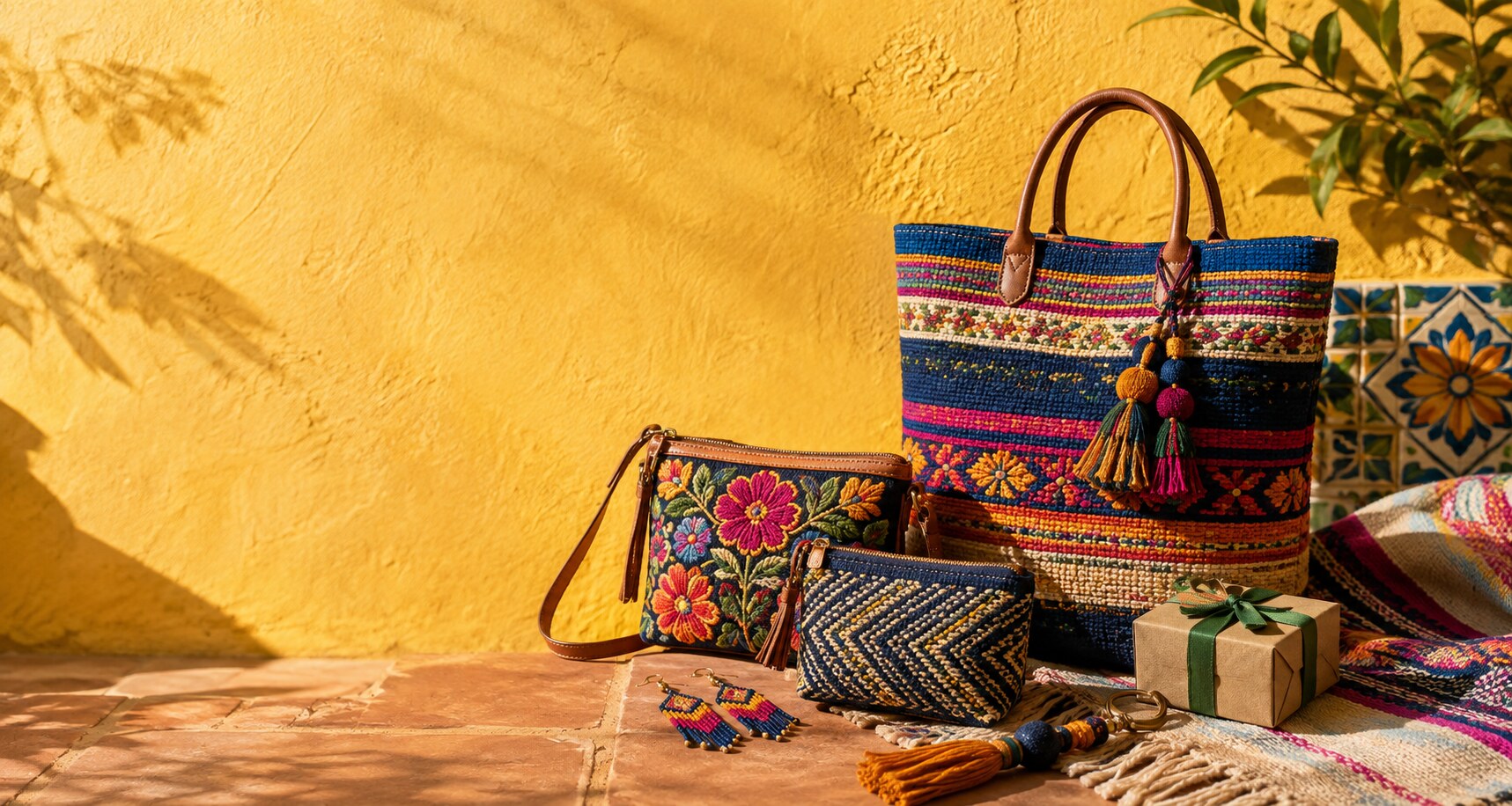 Colorful Mexican bags, gifts and accessories curated by Vida Feliz.